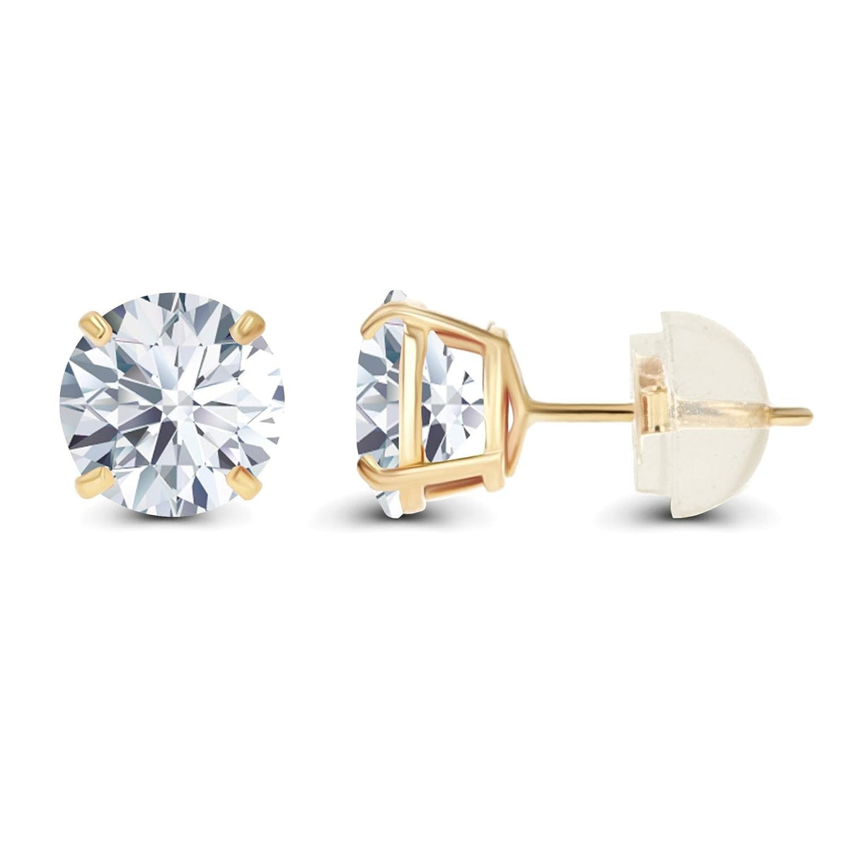 2.00 CTW Lab-Grown Diamond Stud Earrings, 14K Gold