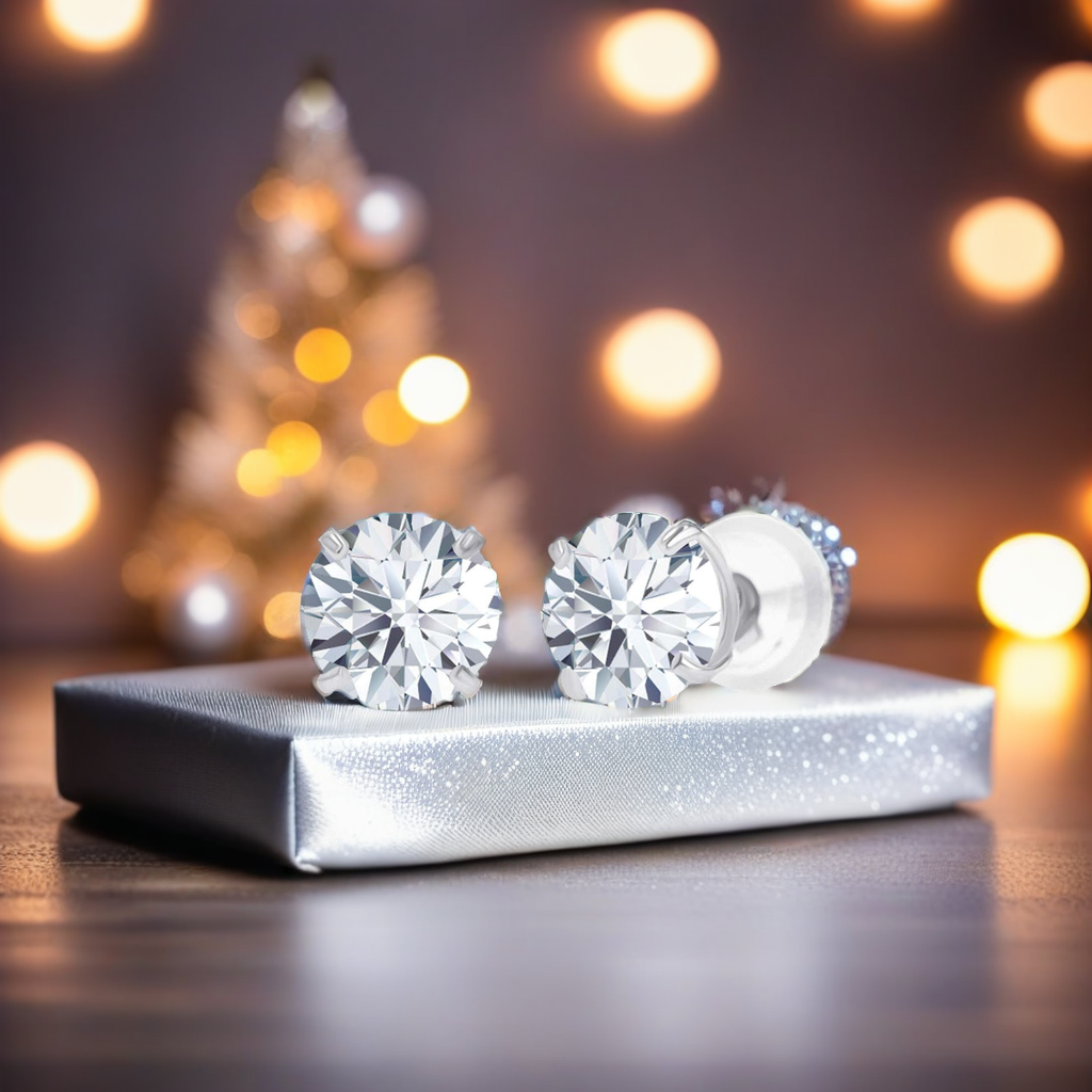 2.00 CTW Lab-Grown Diamond Stud Earrings, 14K Gold