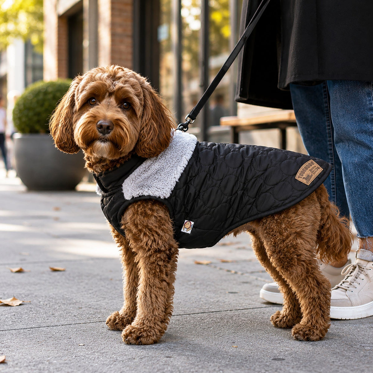 Touchdog 'Furrost-Bite' Fur and Fleece Designer Fashion Dog Jacket